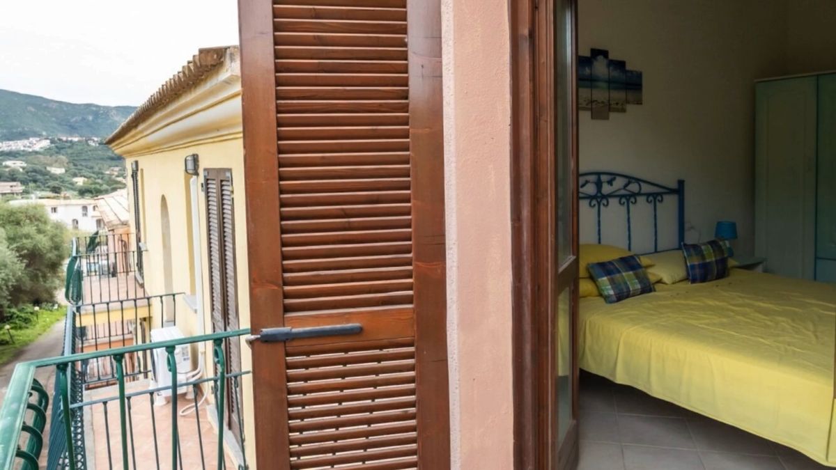 The bedroom's private balcony