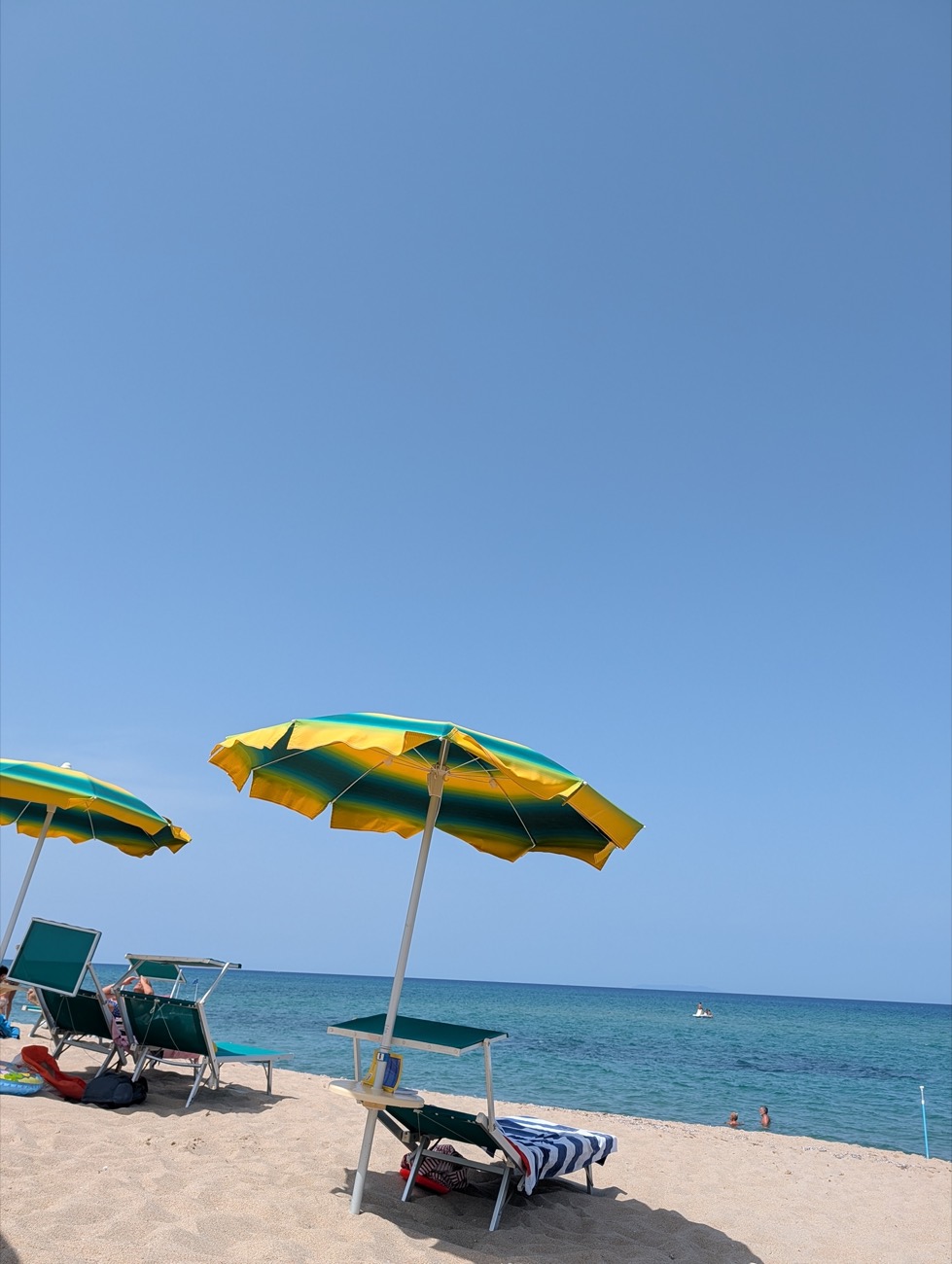 Sun loungers and parasols on the beach